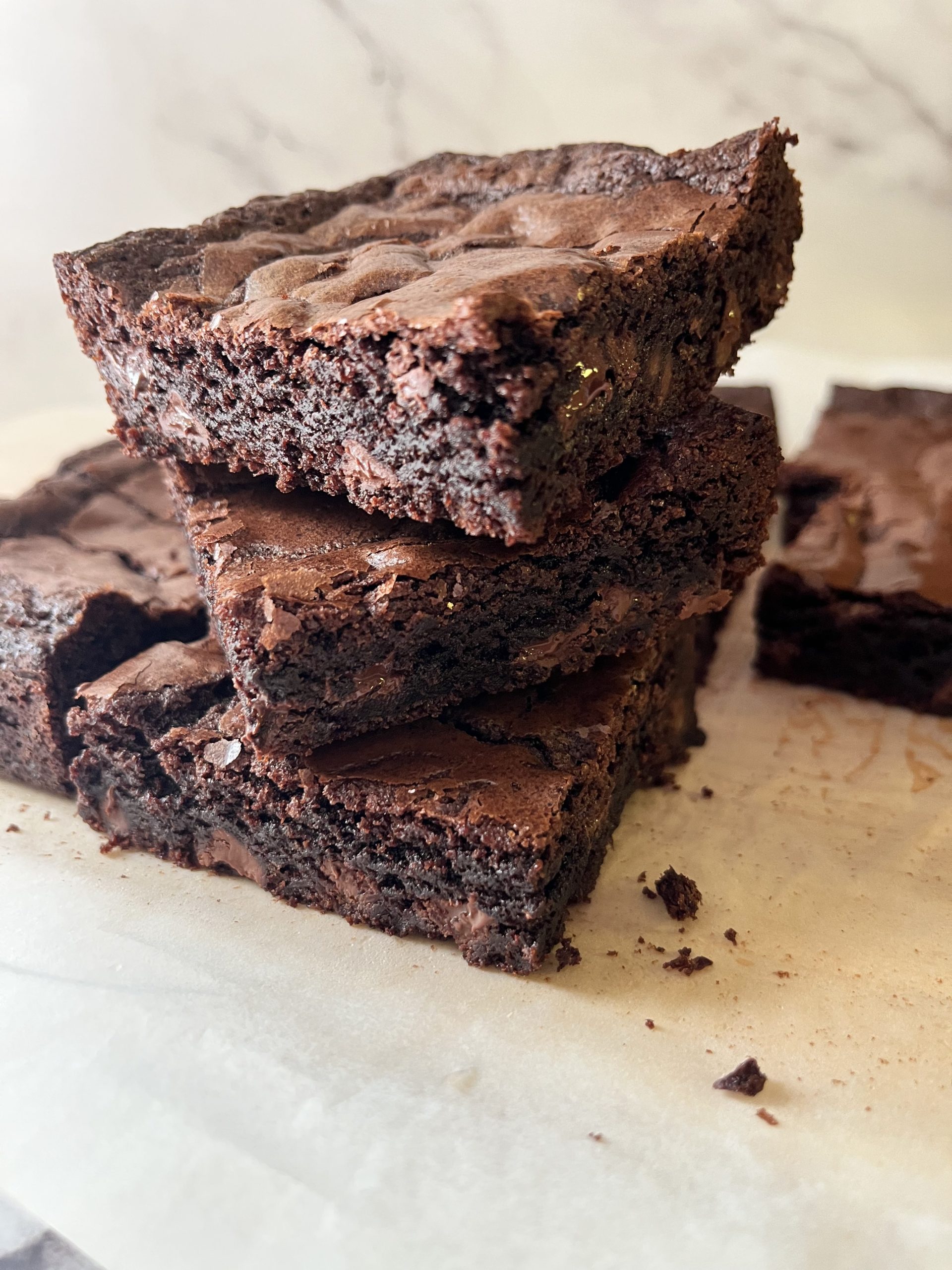 how to make brownies shiny on top