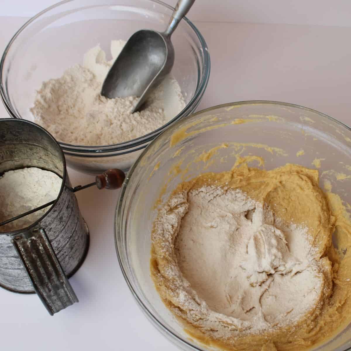 Combine – Gradually add the dry ingredients to the wet mixture.