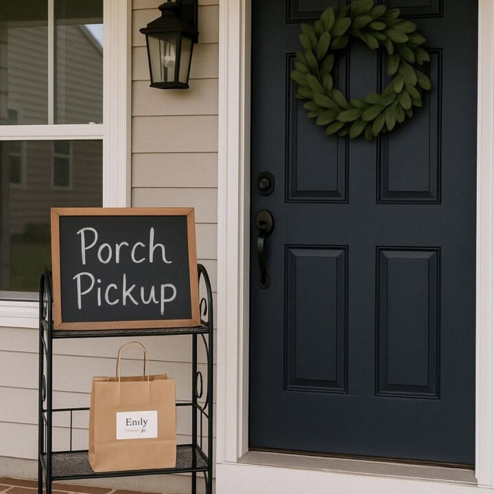 how to set up porch pickup for baked goods