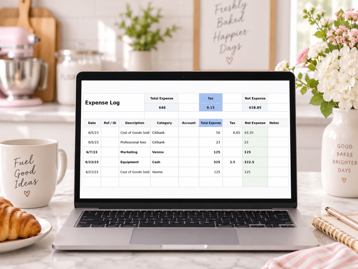 home bakery bookkeeping