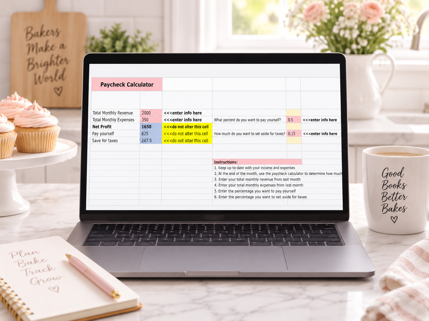 home bakery bookkeeping
